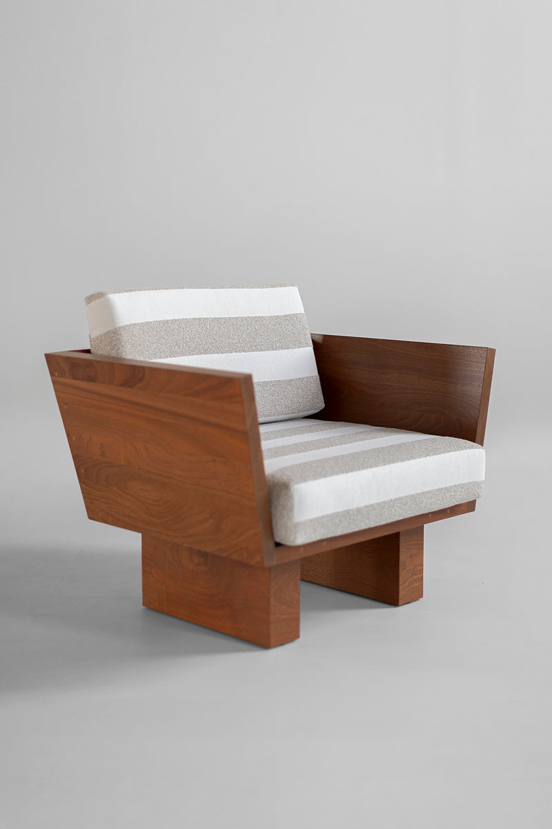 Outdoor Lounge Chair Striped Fabric Suelo, image 14