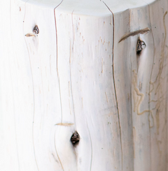 Close-up of the whitewash outdoor finish on red cedar