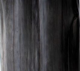 Close-up of the black outdoor finish on red cedar