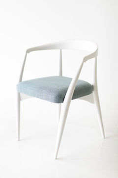 Close-up of the leather seat on the Peabody dining chair