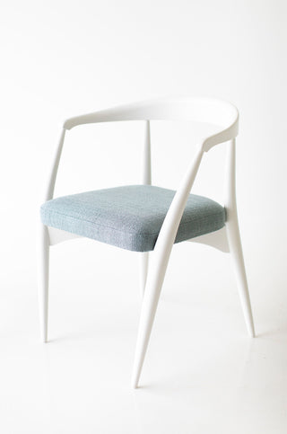 Close-up of the leather seat on the Peabody dining chair
