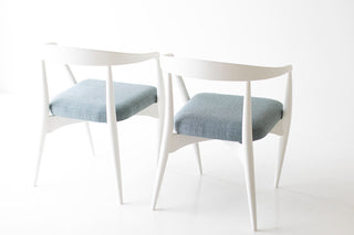 Back view of the white Peabody dining armchair