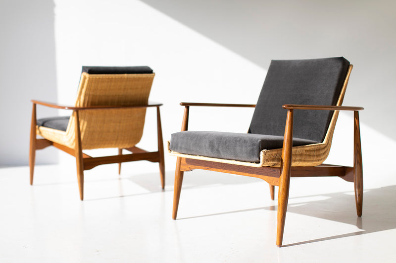 Peabody wicker lounge chair 1806P, fourth angle