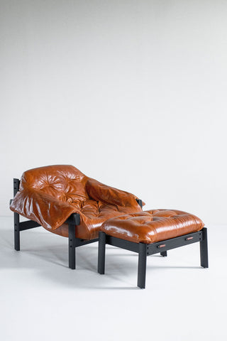 Percival Lafer Leather MP 41 Lounge Chair Ottoman, image 4