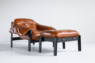 Percival Lafer Leather MP 41 Lounge Chair Ottoman, image 10