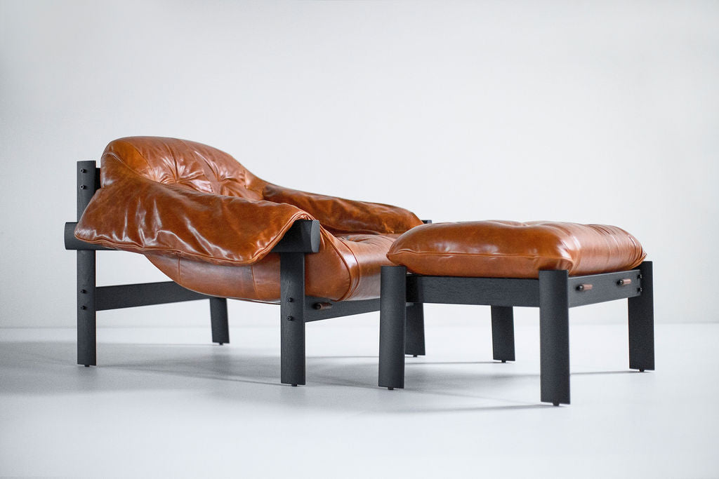 Percival Lafer Leather MP 41  Lounge Chair Ottoman