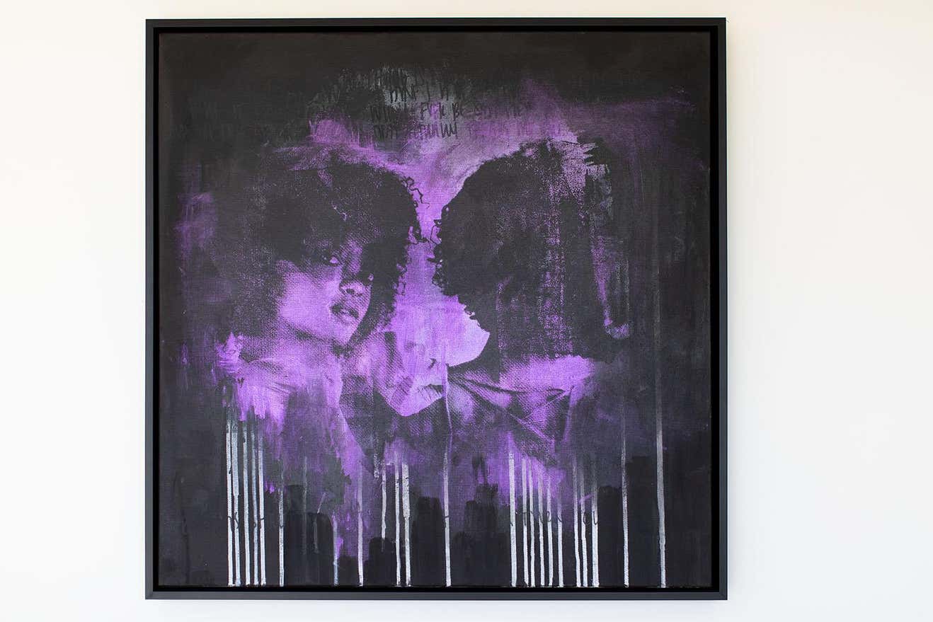 Raining Purple, Street Art Painting - 0323