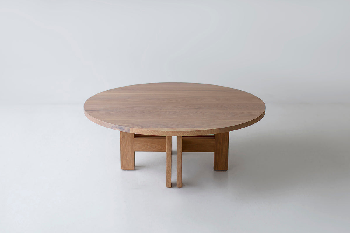 Round Coffee Table - The Genesis - Bleached White Oak for Bertu Home - 0725