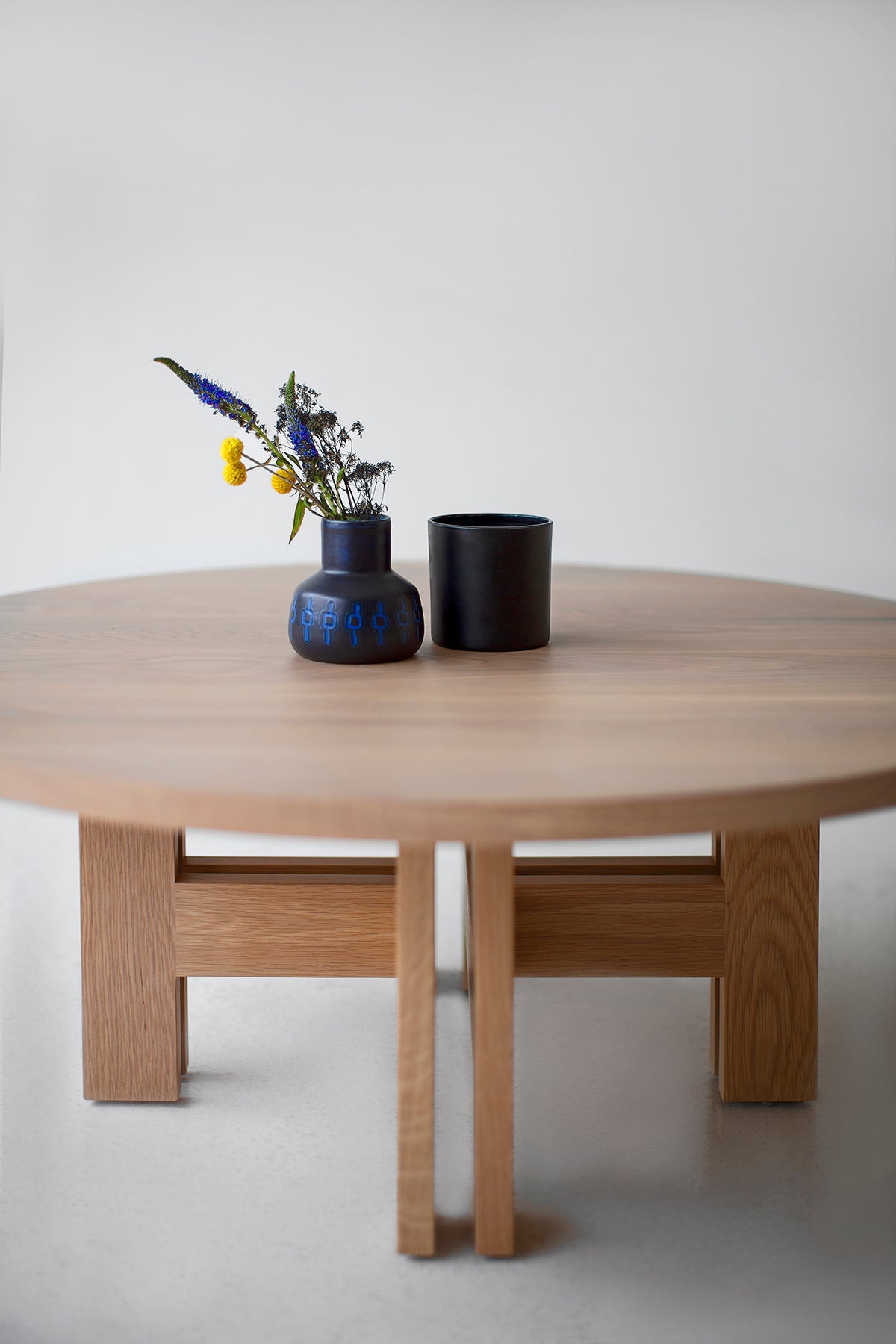 Round Coffee Table - The Genesis - Bleached White Oak for Bertu Home - 0725