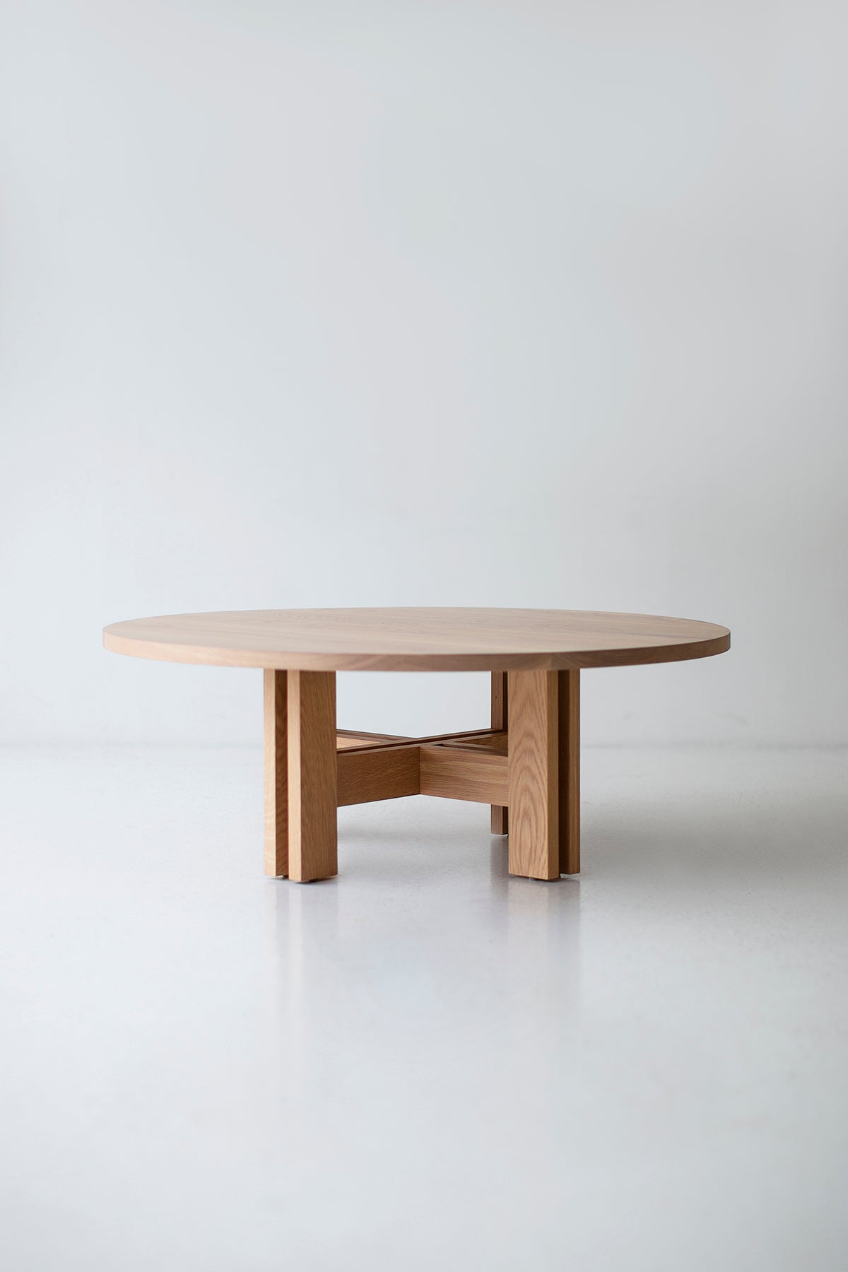 Round Coffee Table - The Genesis - Bleached White Oak for Bertu Home - 0725