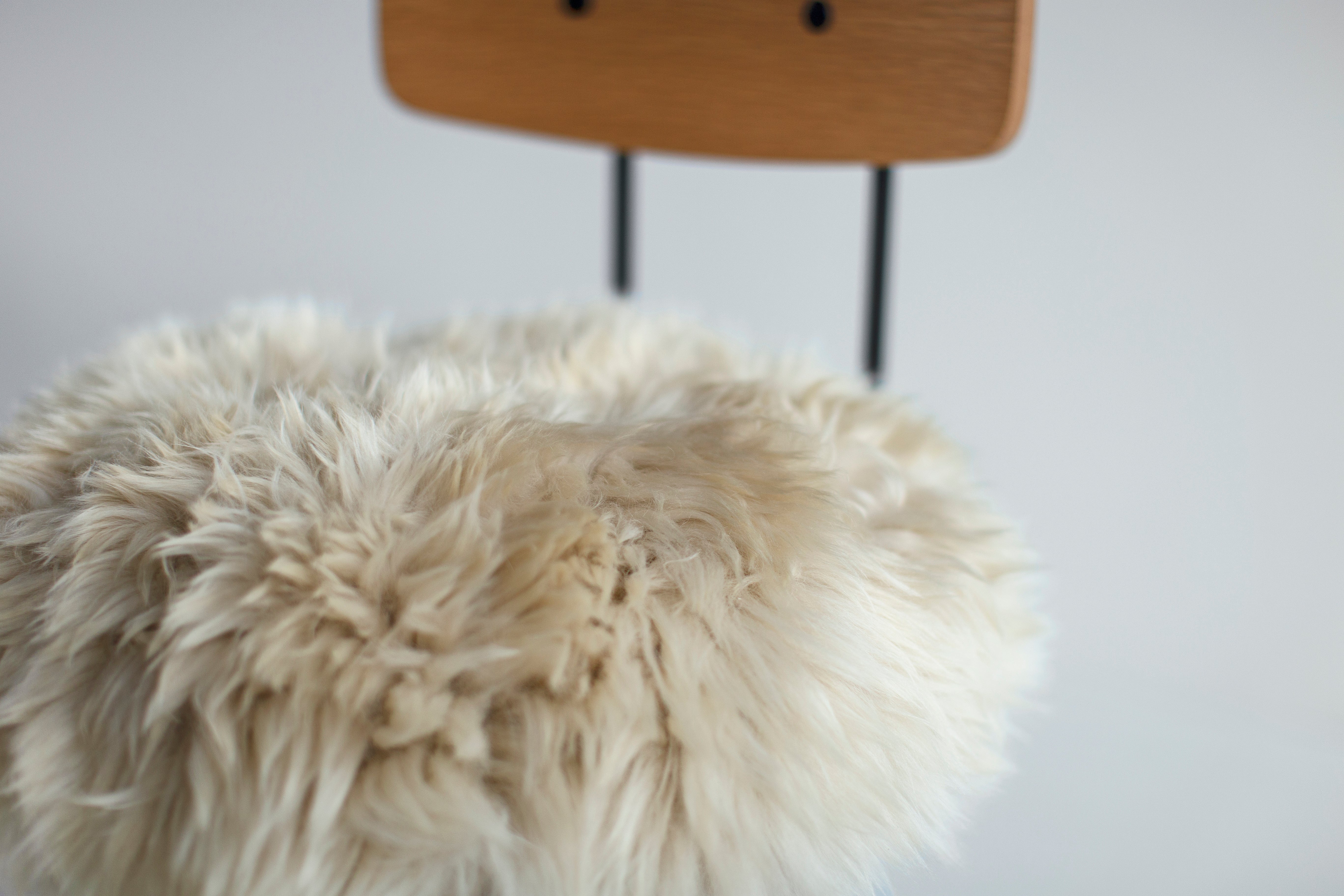 Sheepskin Counter Stool with Backrest - The Cicely - 0326
