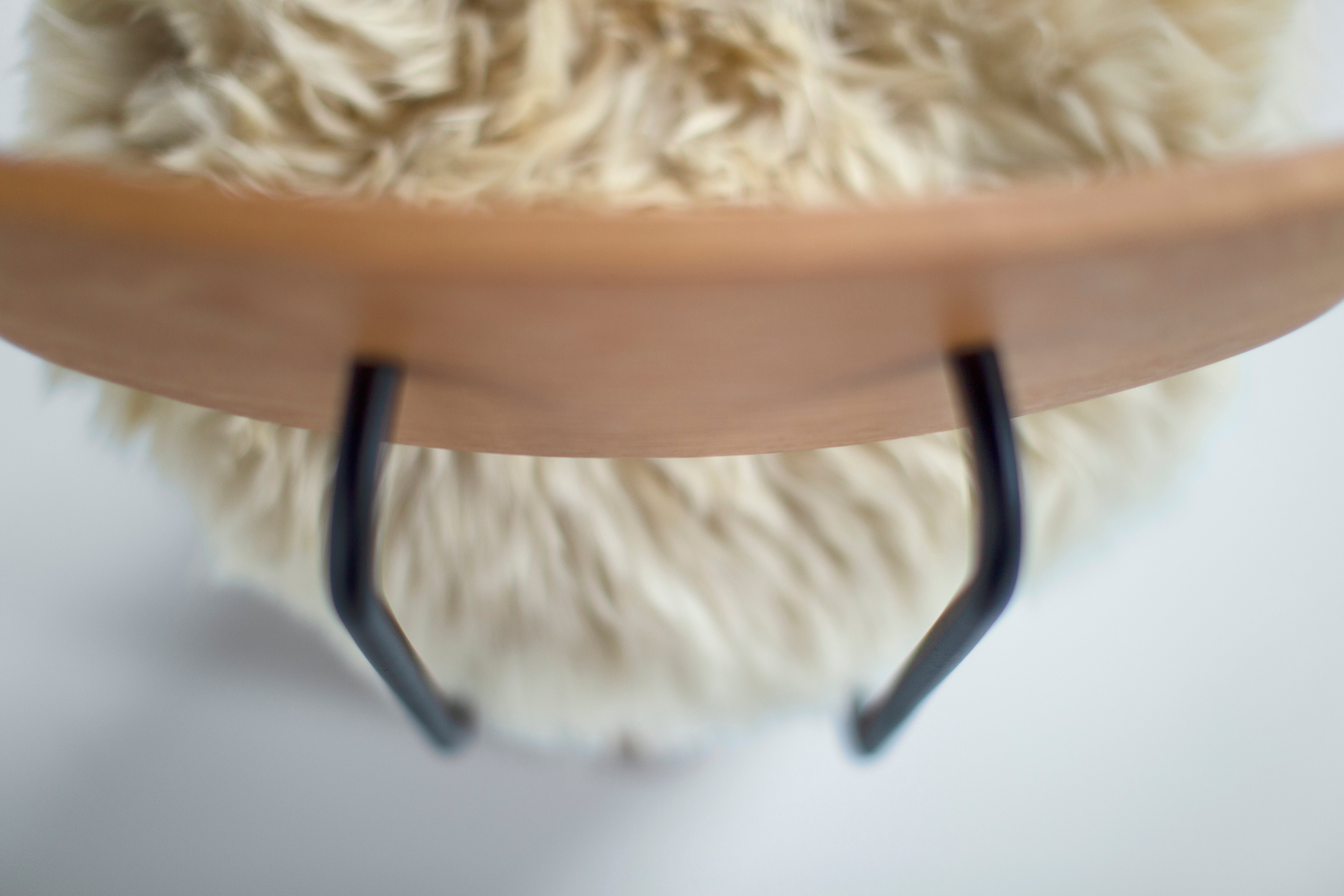 Sheepskin Counter Stool with Backrest - The Cicely - 0326