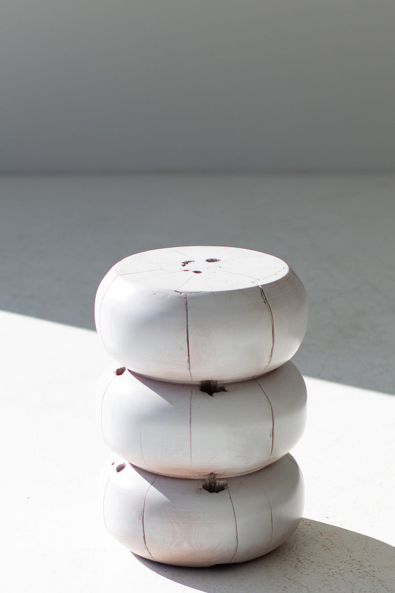 Sienna white end table shown from above