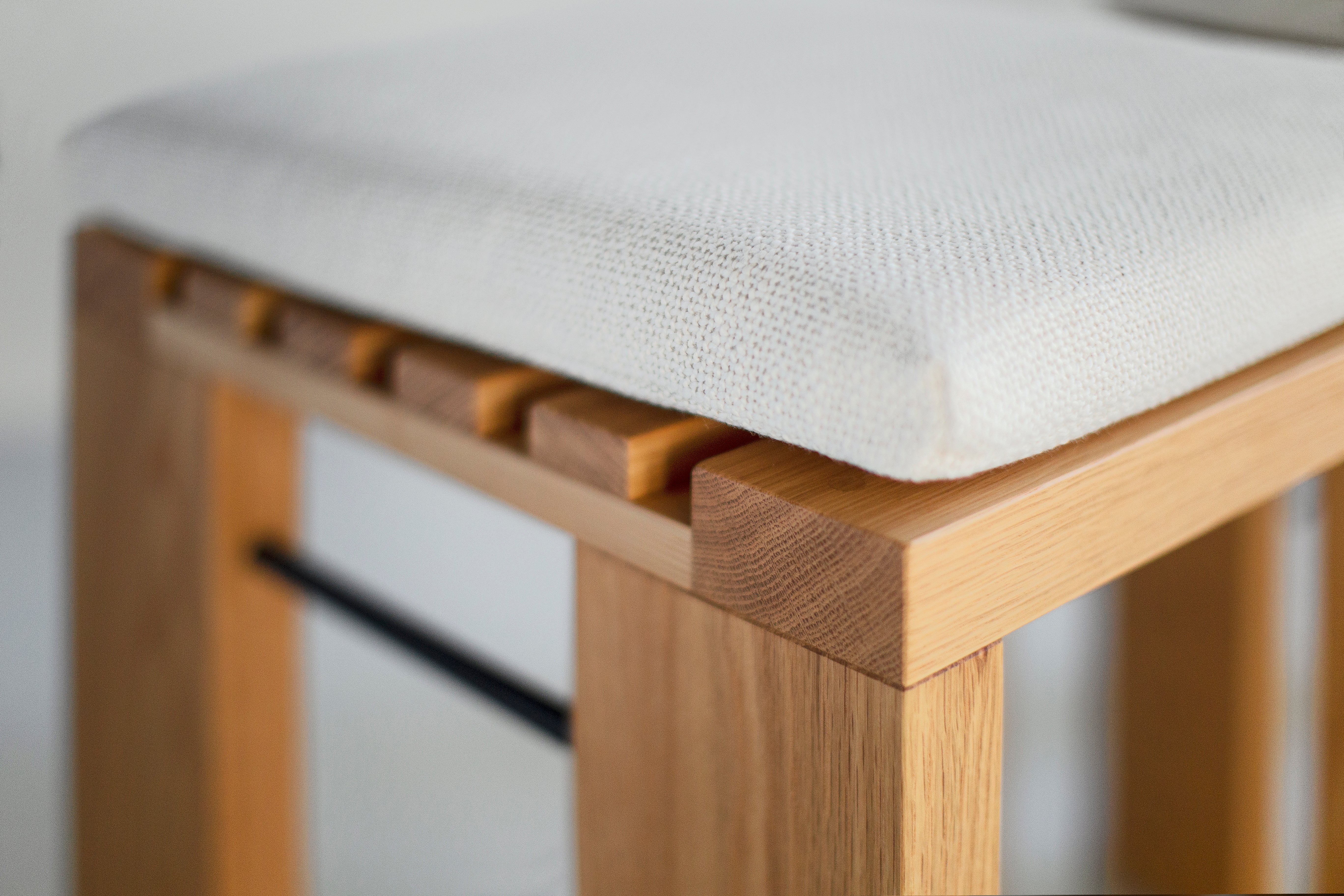 Simple White Oak Counter Stool - 0726