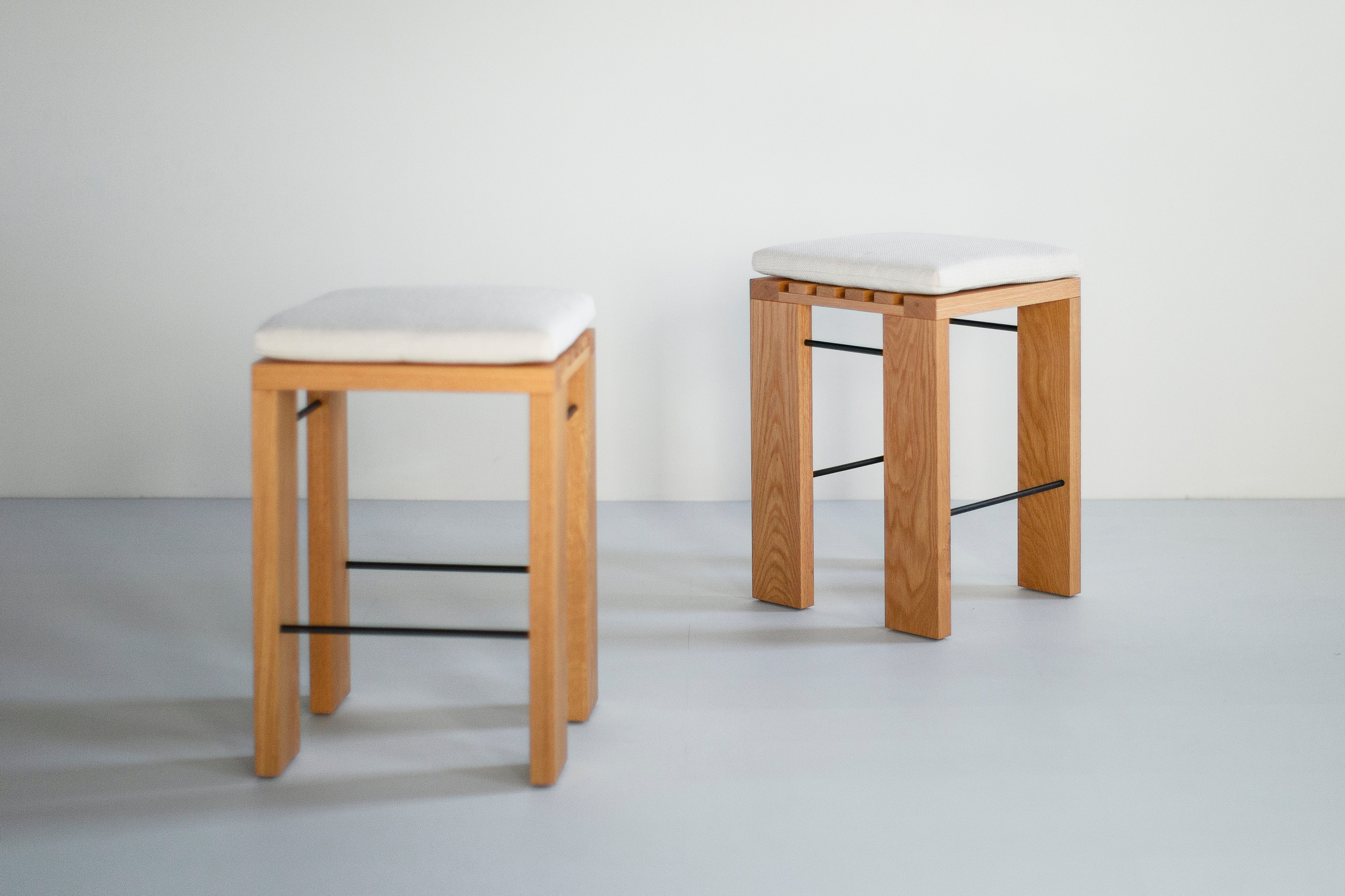 Simple White Oak Counter Stool - 0726