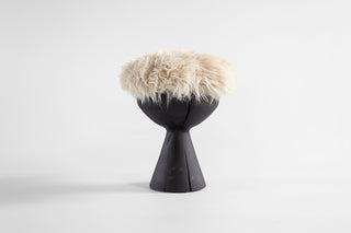 Small Boca Stool Sheepskin Aged Finish image 1