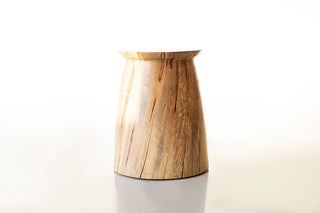 Brinx solid wood stool and end table in natural maple, Bertu Home