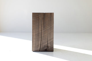 Aged finish maple stump side table