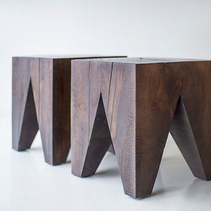 Solid Wood Modern Side Table The Large Vega Image 03