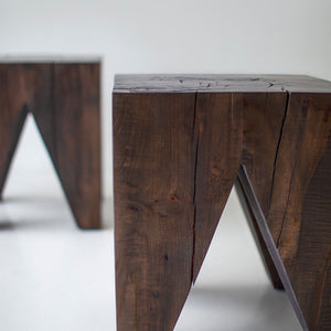 Solid Wood Modern Side Table The Large Vega Image 04