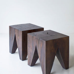 Solid Wood Modern Side Table The Large Vega Image 06