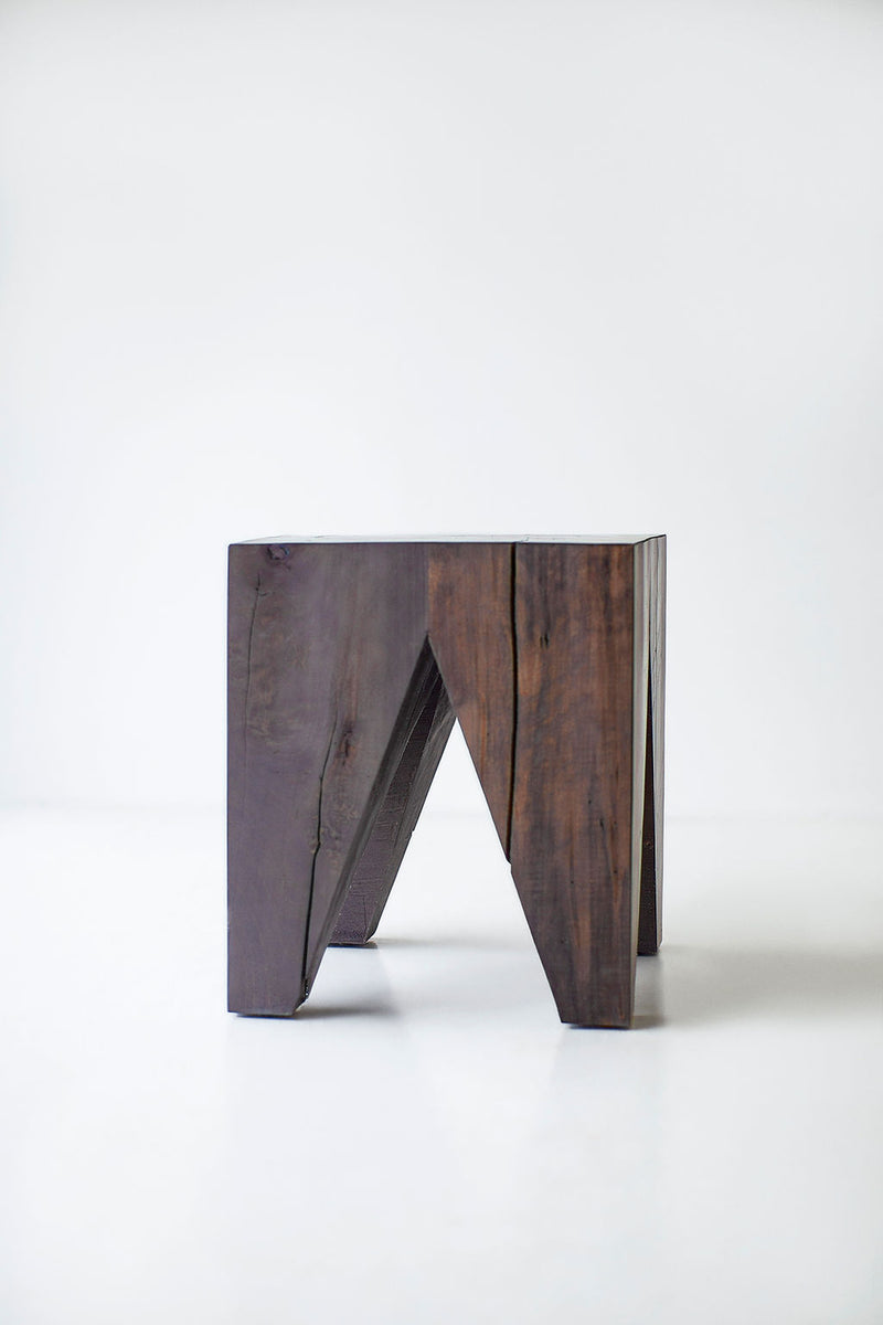 Detail shot of the bark edge on a solid maple stump table
