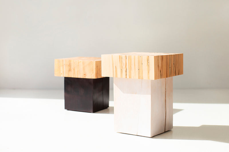 Solid maple stump side table from the Viktor collection