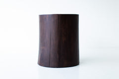 Solid walnut stump table made from a tree trunk