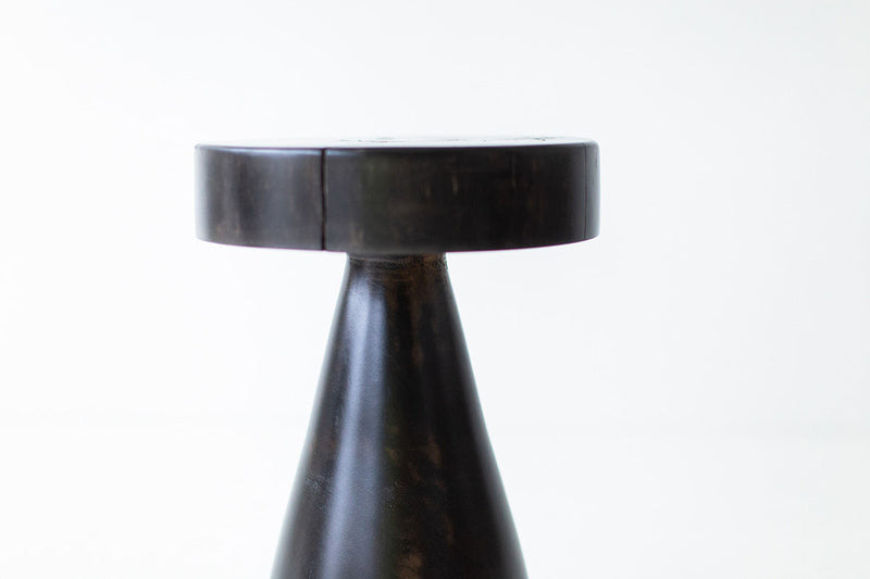 Modern luxury maple Boca Dos stool styled in a dining room