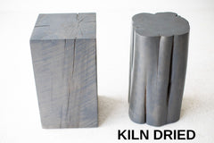 Stump side table in slate grey, front view