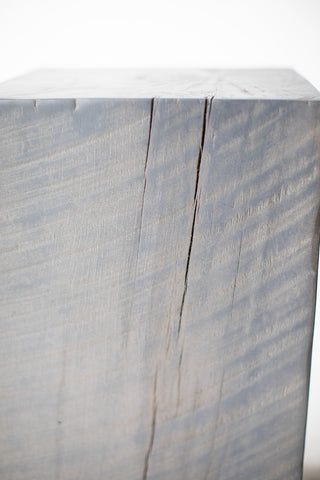 Slate grey finish on the square maple stump