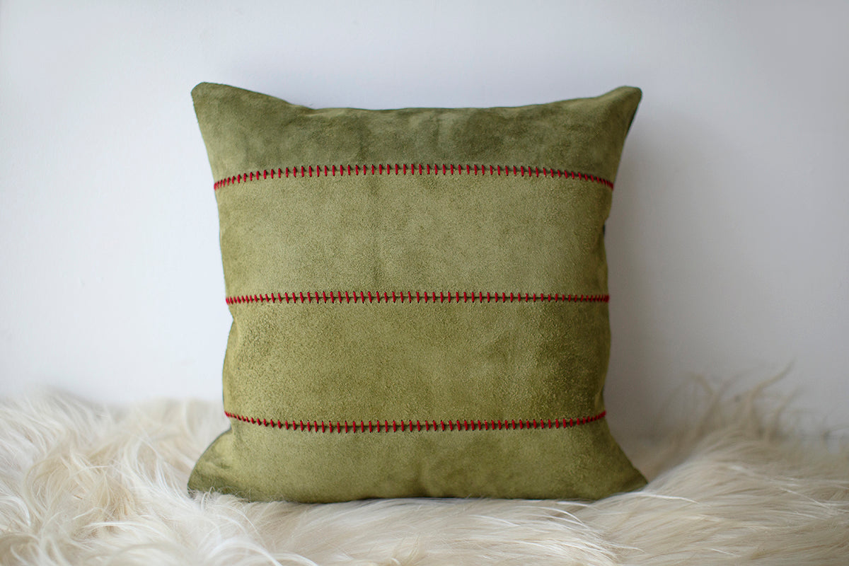 Suede Holiday Throw Pillow Image 01