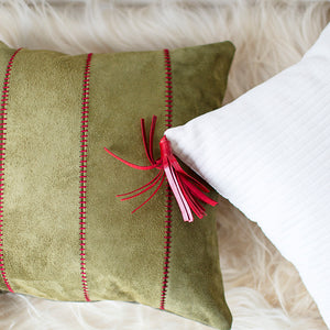 Suede Holiday Throw Pillow Image 03