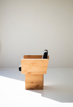 Detail of the knotty alder grain and natural finish