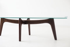 Craft Associates Surf coffee table showing solid walnut base detail