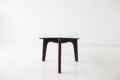 Side profile of the Surf modern coffee table in walnut