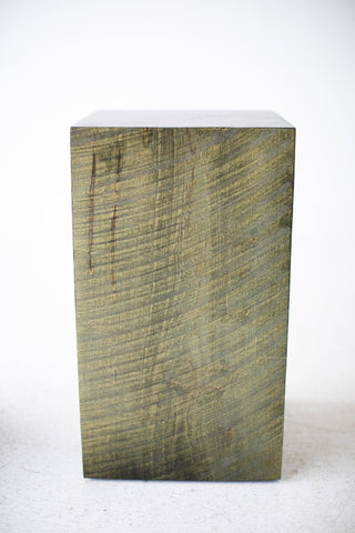 Army green square maple stump side table, Bertu Home