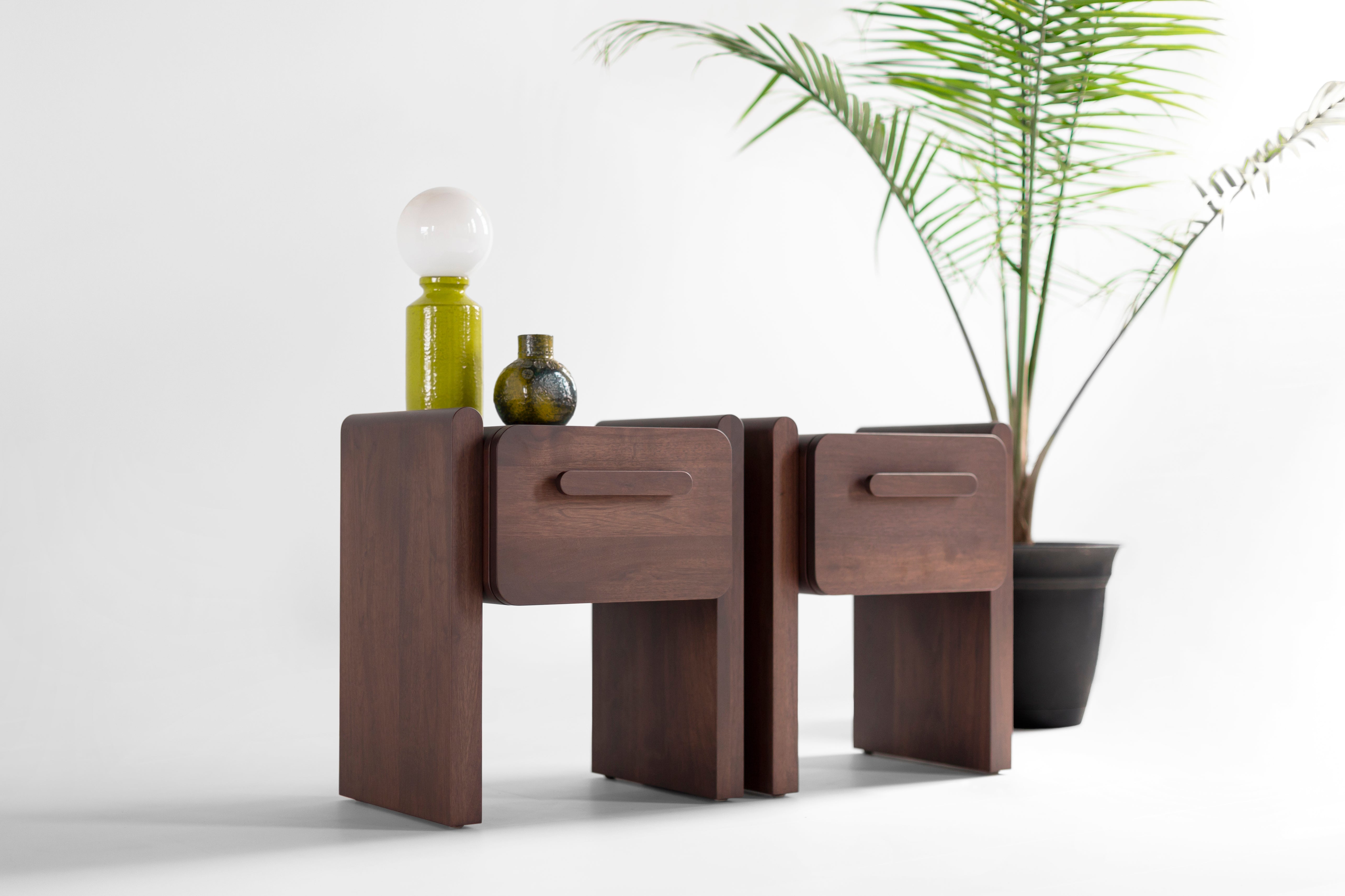 Iris Nightstand In Bleached White Oak for Bertu Home