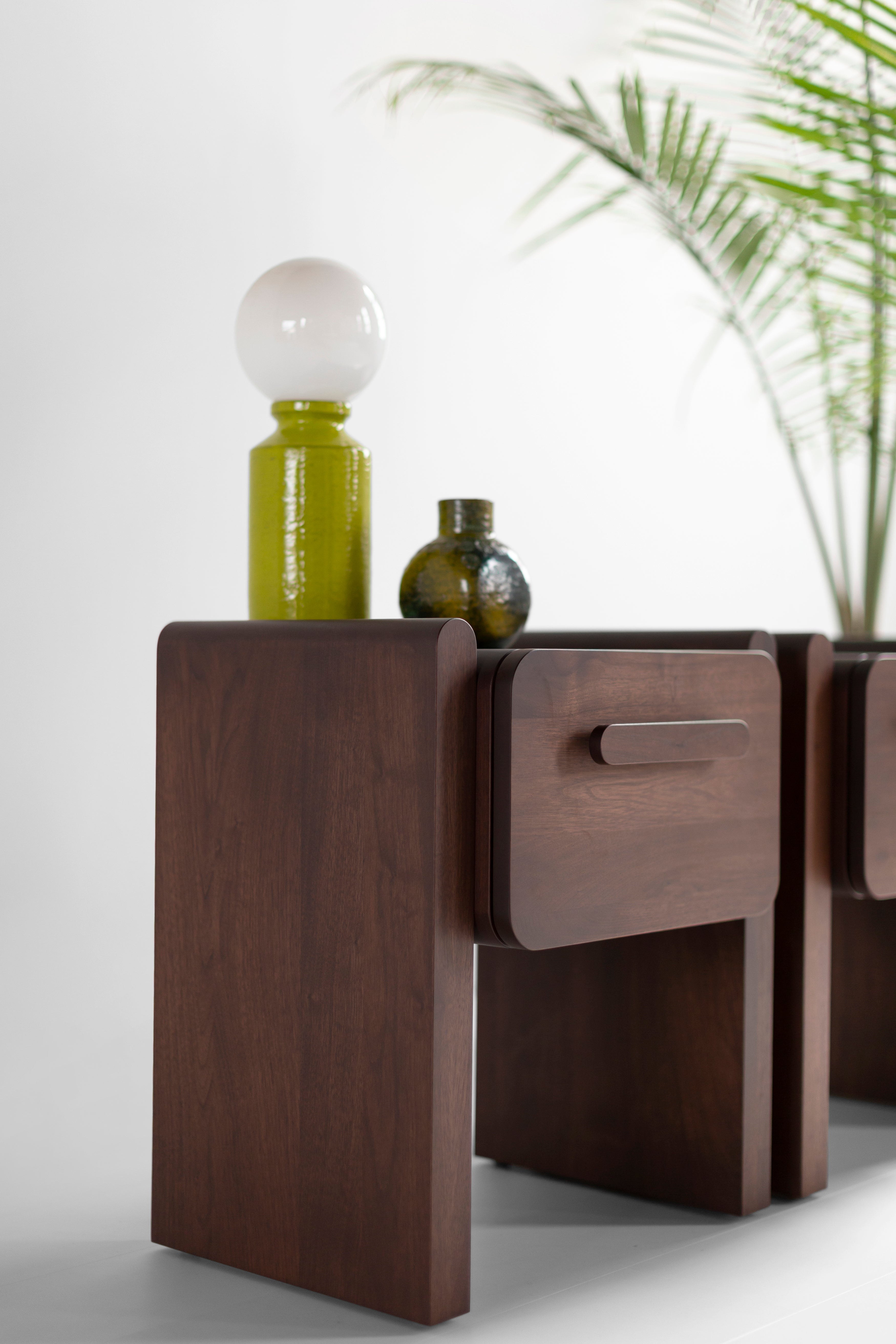 Iris Nightstand In Bleached White Oak for Bertu Home