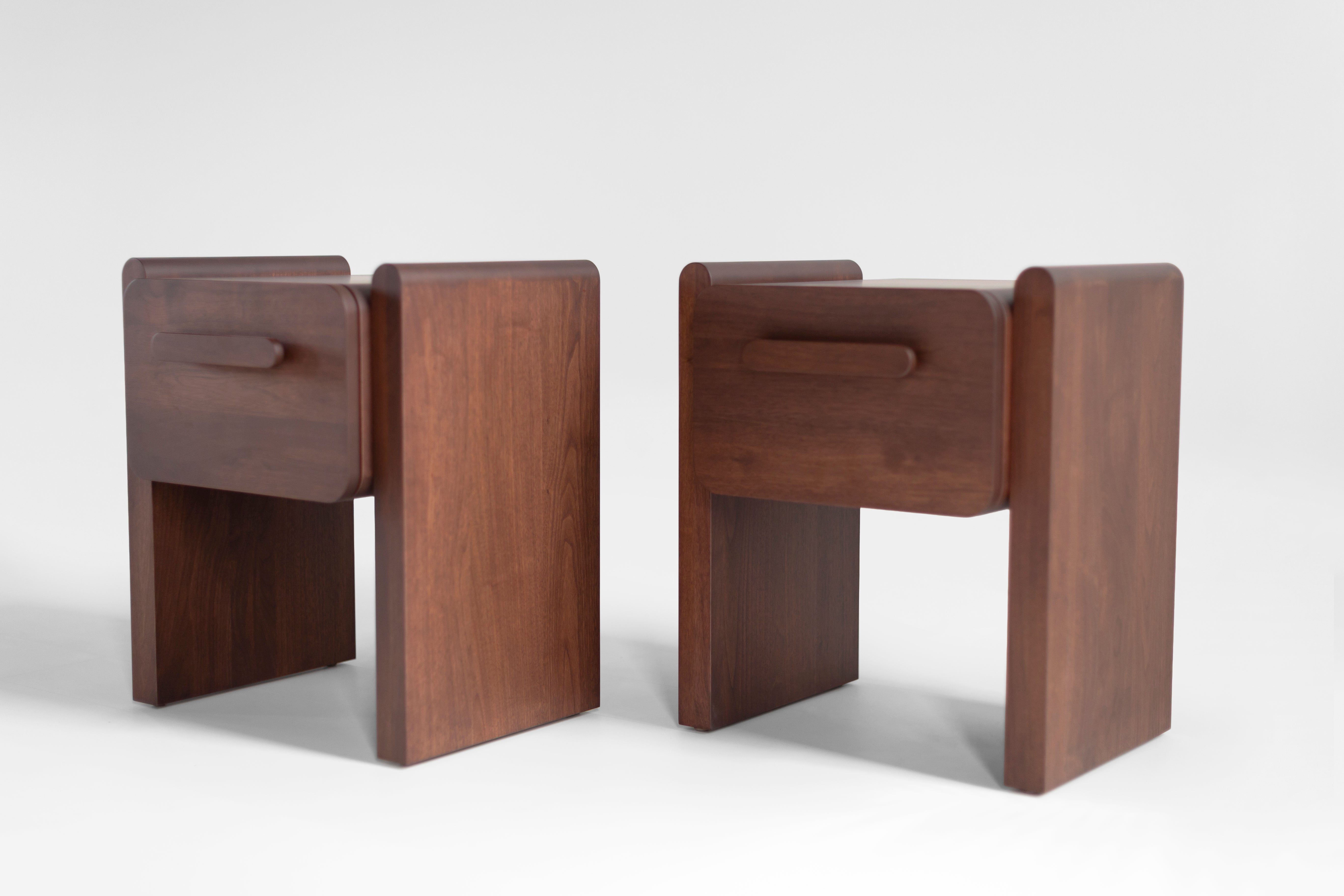 Walnut Nightstand - The Iris - 3026