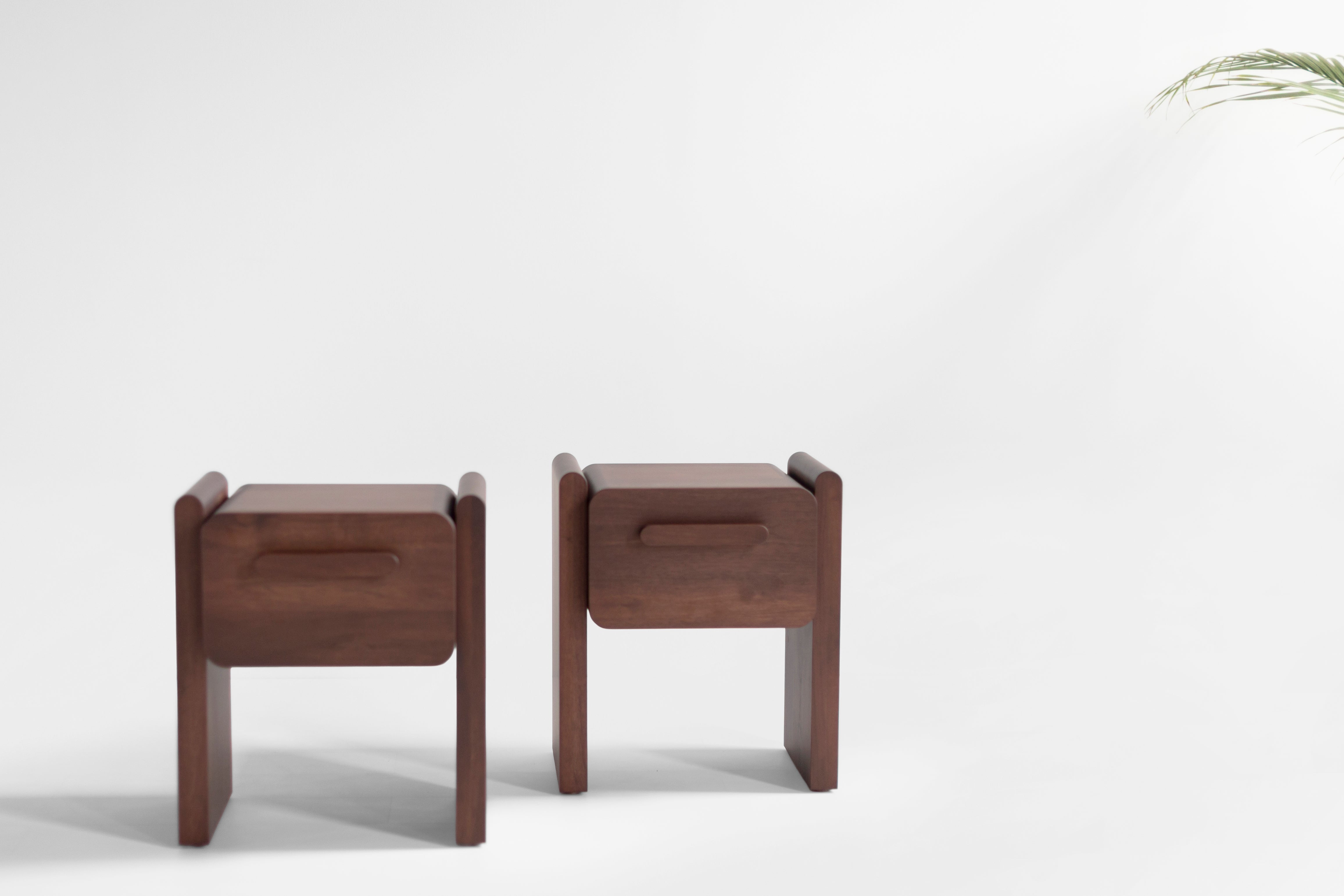 Walnut Nightstand - The Iris - 3026