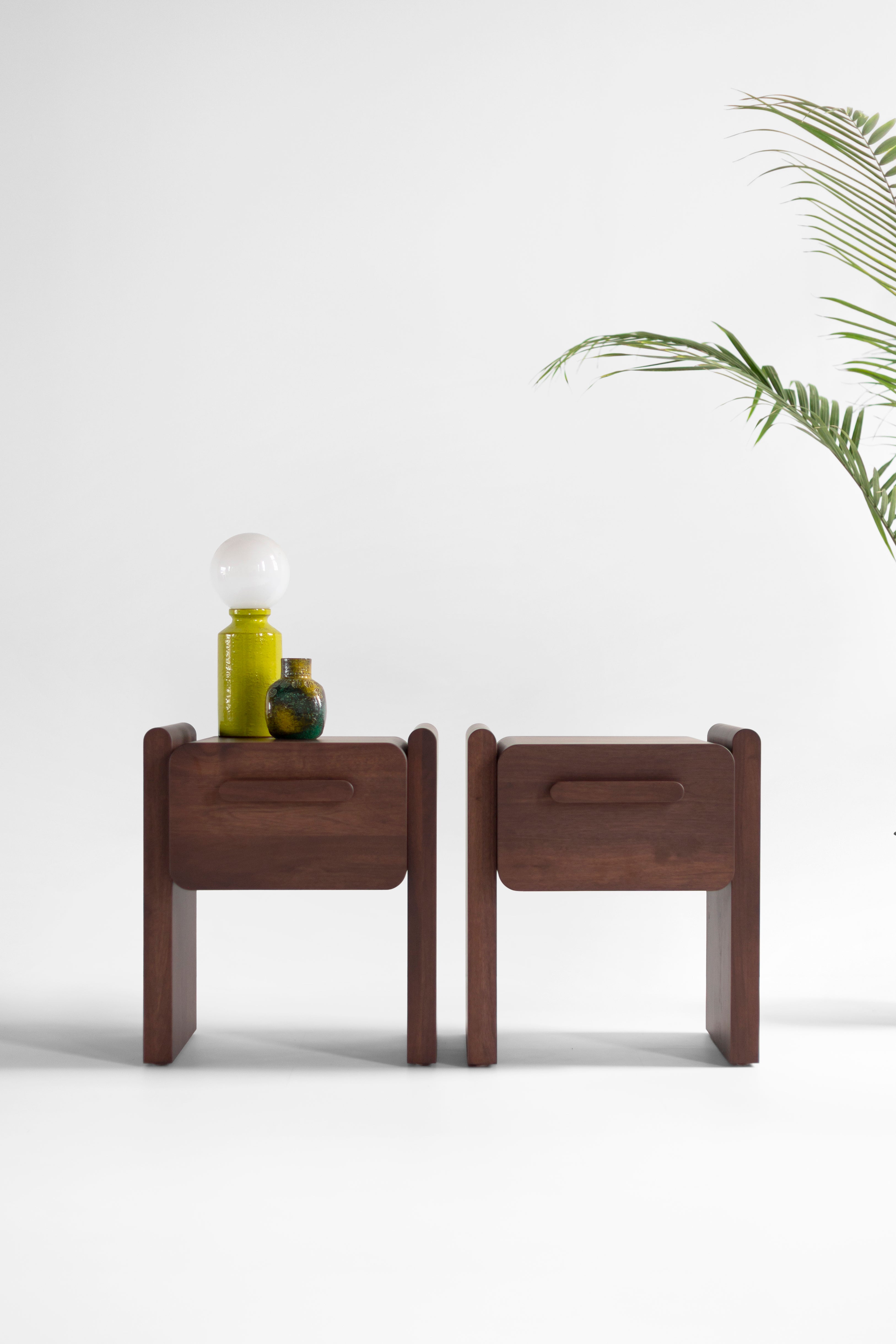 Walnut Nightstand - The Iris - 3026