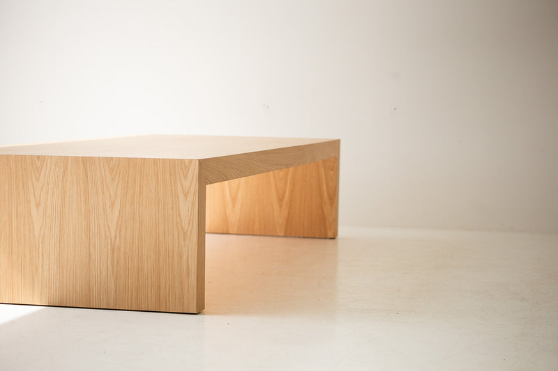 Coffee table styled in a modern living room