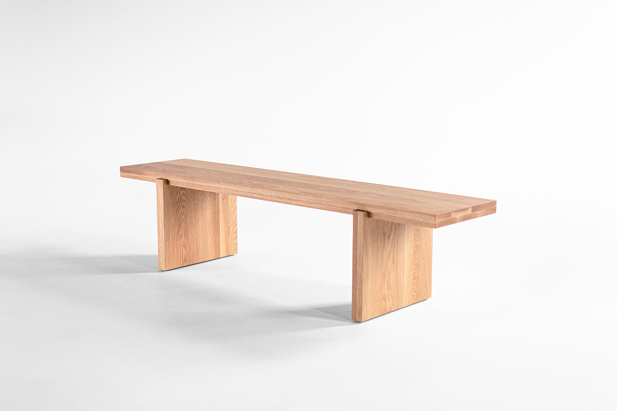 White Oak Modern Rockefeller Bench - 5926