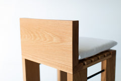 Angled view of the solid white oak frame
