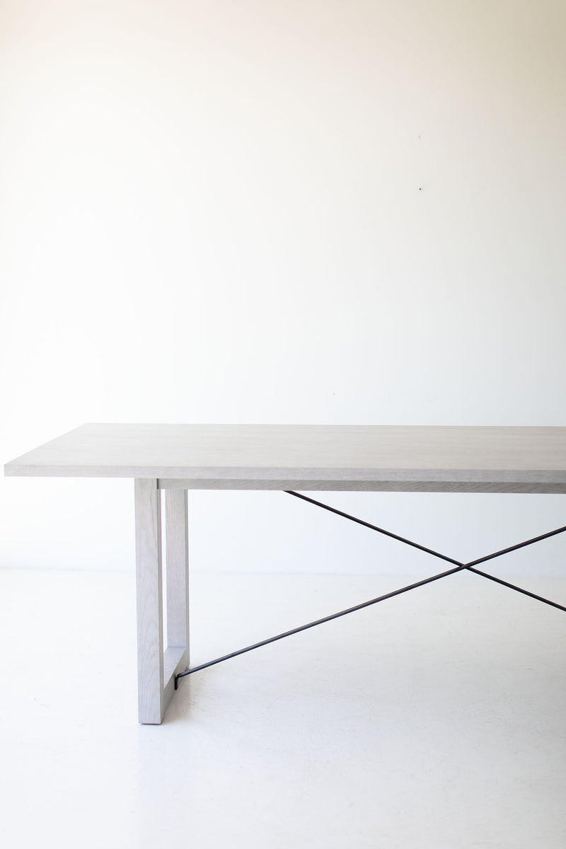 Modern luxury whitewash dining table styled with chairs