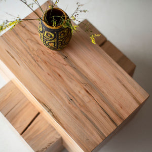 Wood Beam End Table Tetris, Image 02