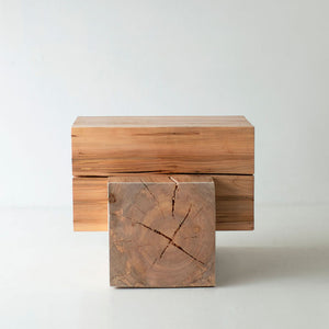 Wood Beam End Table Tetris, Image 03