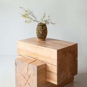 Wood Beam End Table Tetris, Image 07