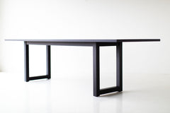 Modern luxury black walnut dining table by Bertu Home, front view